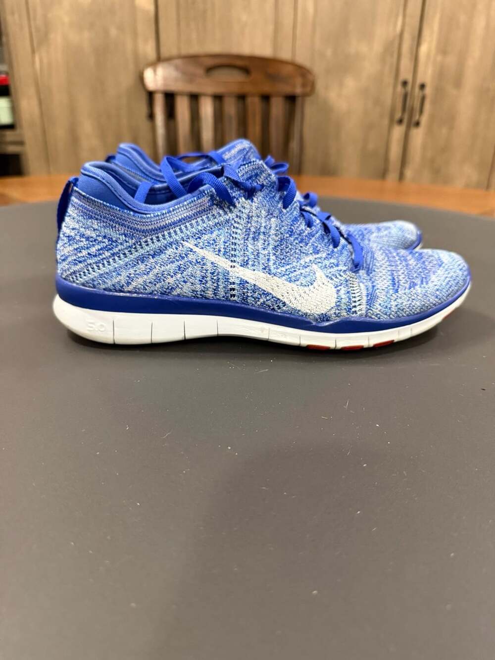 Nike Free TR Flyknit Size 8 Blue White Running Shoes